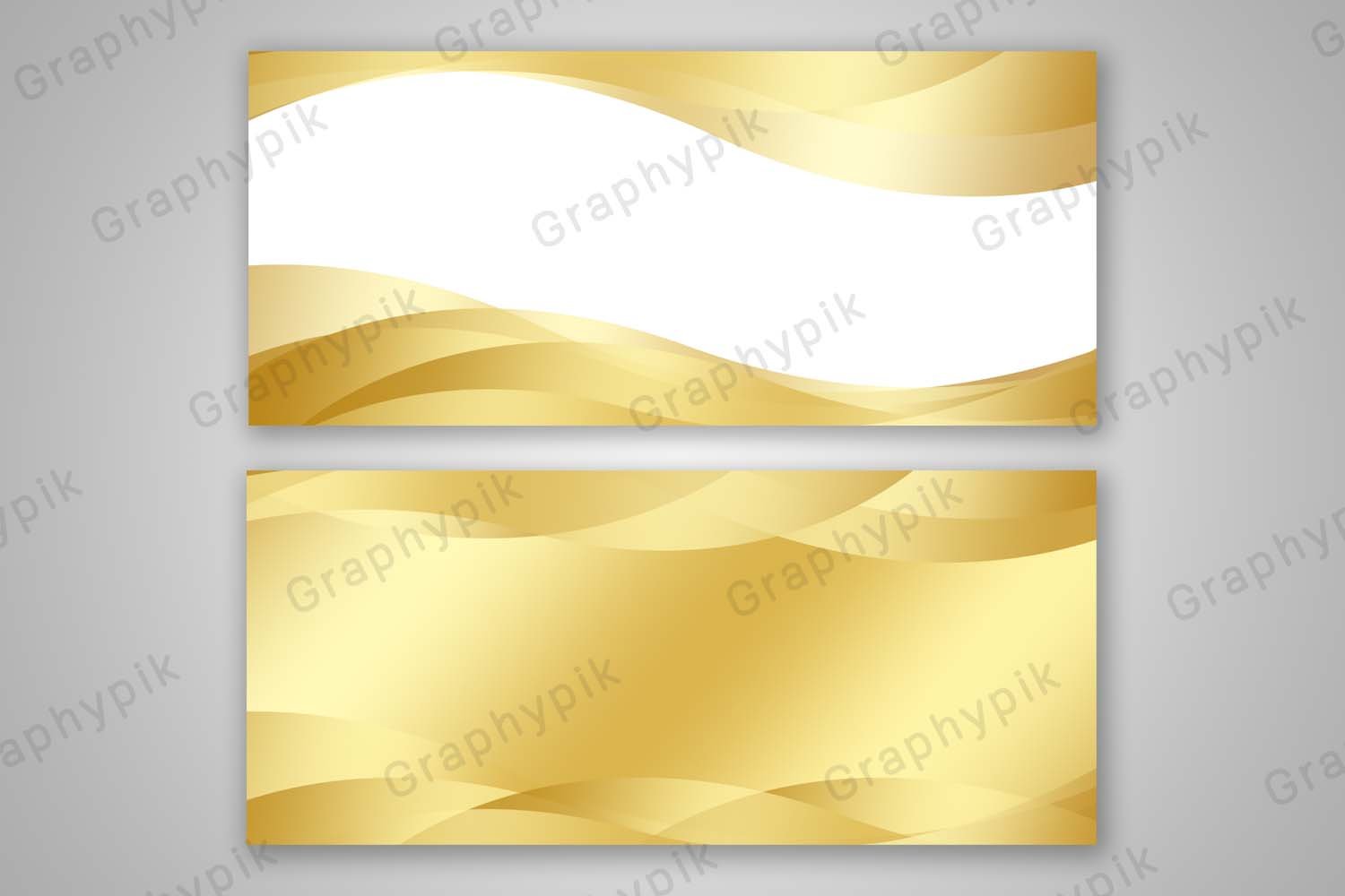 พื้นหลังสีทองแพ็คคู่ พร้อมพื้นที่วางข้อความ | Graphypik