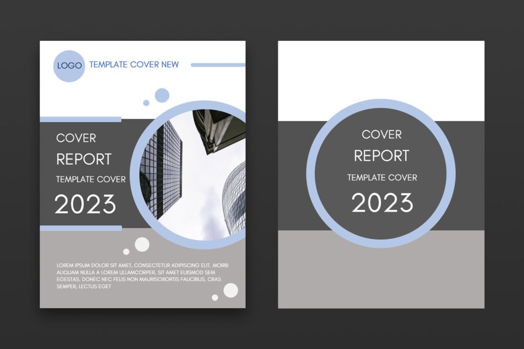 เทมเพลตหน้าปกสไลต์เทาสามารถแก้ไขได้ Cover template